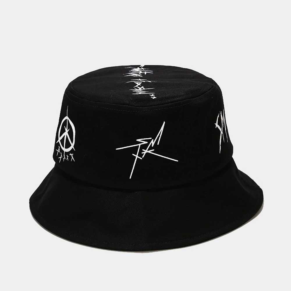 Summer Cotton Bucket Hat Patchwork Graffiti Men Women Outdoor Hip Hop Foldable Bob Fisherman Cap Casual Travel Panama Hats Y250707