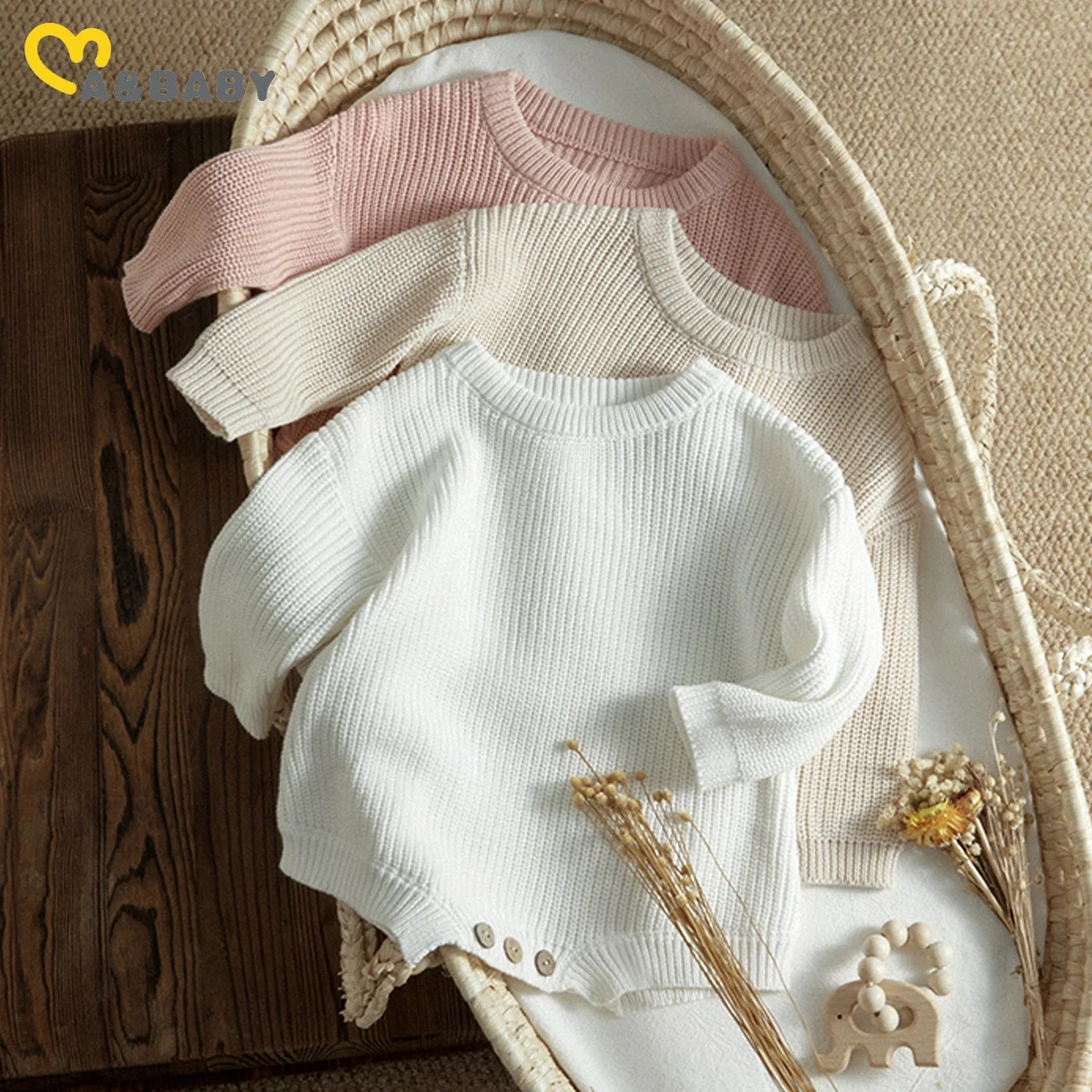 Ma Baby 0-24M born Infant Baby Girl Boy Romper Knit Jumpsuit Solid Color Warm Fall Winter Clothing Sweater 250707