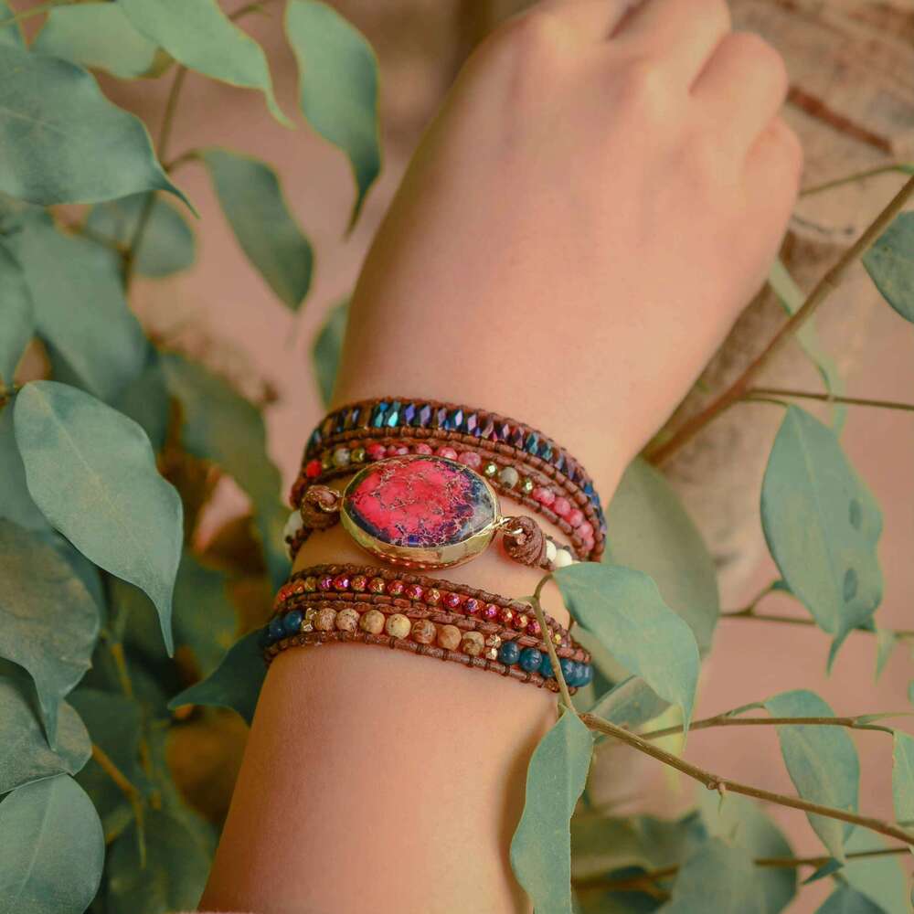 New Handmade Wrapped Natural Woven Statement Bohemian Bracelet Clearance