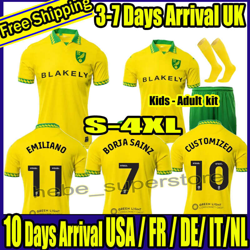 S-4XL 25 26 Norwich cities Special Kit soccer jerseys CASSERES DALLINGA CISSOKO Home yellow Away green third maillot de foot SARGENT mens KIDS KITS kit football 666