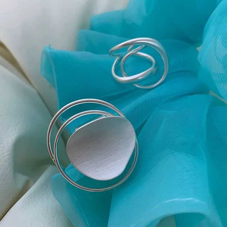 925 Sterling Silver Rings for Women Couple Minimalist Handmade Simple Big Circle Ring Fine Jewelry Gift Prevent Allergies XJ250707