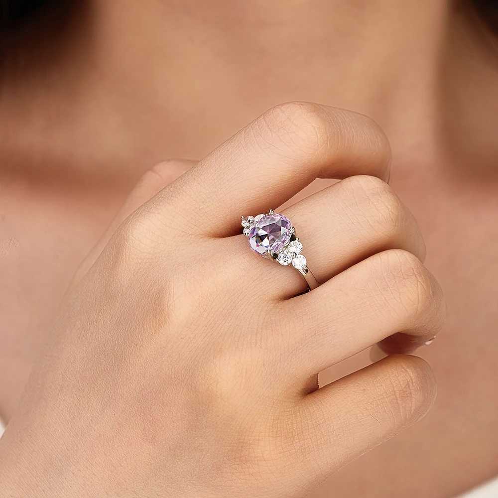 925 Sterling Silver Rings for Women Luxury Blue Crystal Female Cubic Zirconia Women Sterling 925 Silver Colorful Zircon Ring XJ250707