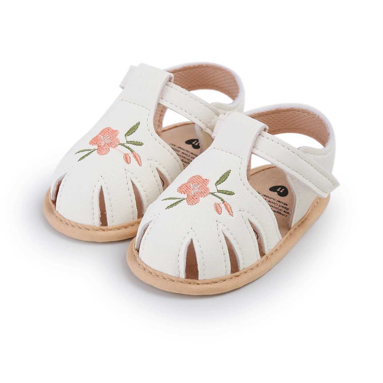 Baby Girl Sandals Summer Flat Shoes Newborn Baby Shoes First Walker Shoes Toe Embroidered Shoes R250707