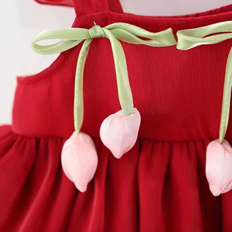 0-3 Year Old Baby Girl Princess Dress Summer New Sweet Tulip ChildrenS Sleeveless Clothes Suitable For Wedding Parties R250707