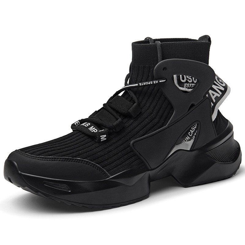 Men's Winter Fleece - lined Fly - woven Dad Shoes, Thick - soled Inner - heightening High - top Sock Boots, Casual Sports Warm and Stylish Shoes
