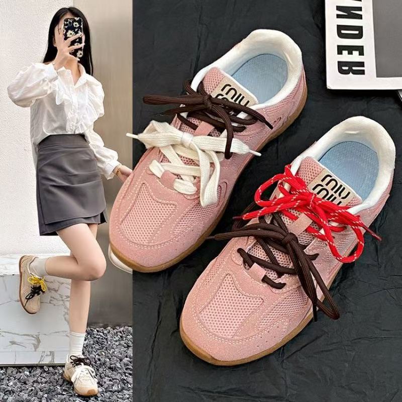 Hot Unique Women: New Retro Color-Blocked Casual Sneakers 2025 Style With Irregular Shoelaces - Versatile Sports Shoes For Women