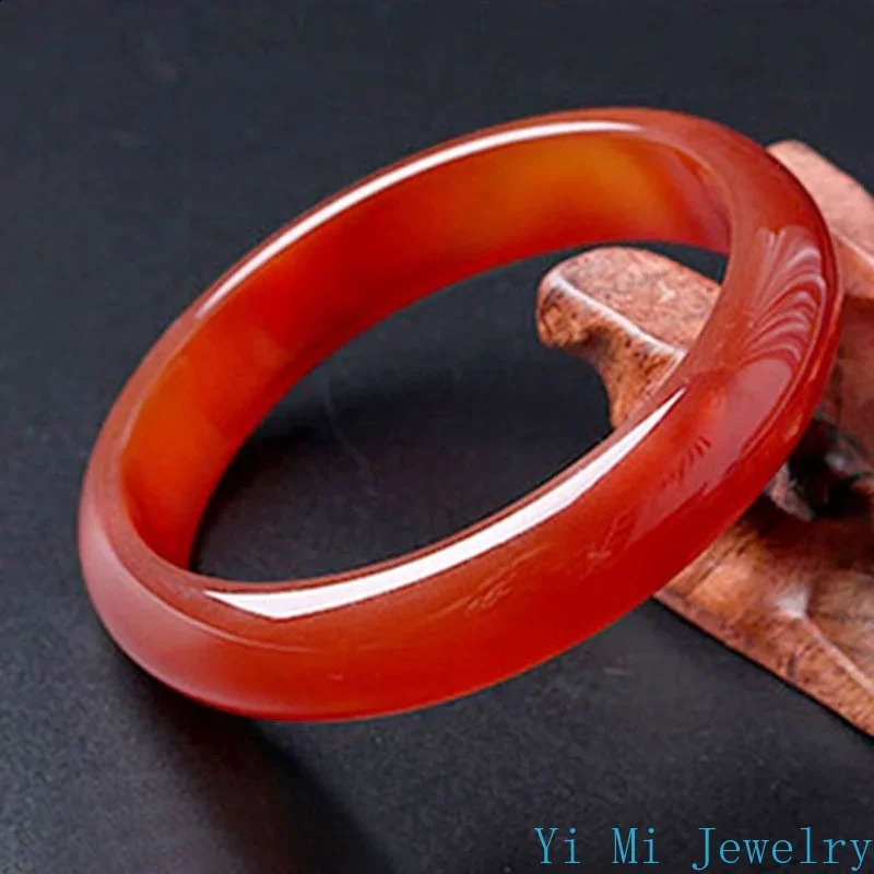 Natural Jade Bracelet Womens Red Agate Ice Through Brazil Carnelian Bangles With Charms 250707