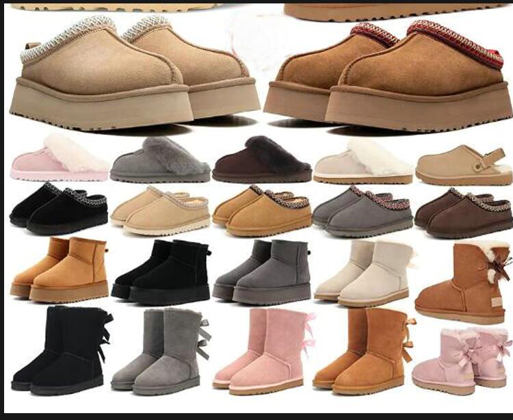 2026 Designer Slippers & Boots Unisex Tasman Style Classic Winter Fur Snow Ankle Booties Pink/Black/Chestnut Versatile for Commute, Leisure & Vacation Sizes 35-45 fg