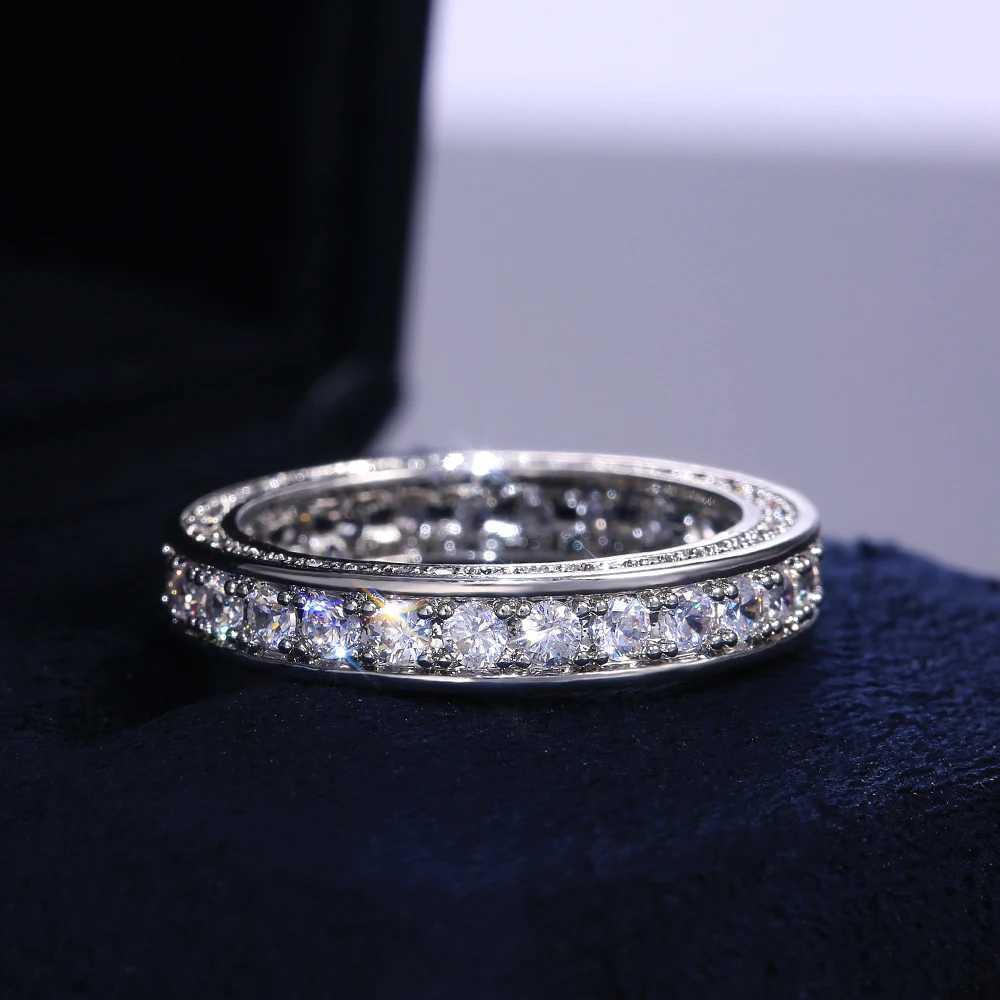 Fashion Women Wedding Party Finger Rings Dazzling Diamond 925 Silver Anniversary Gift Proposal Ring Timeless Classic Jewelry XJ250707