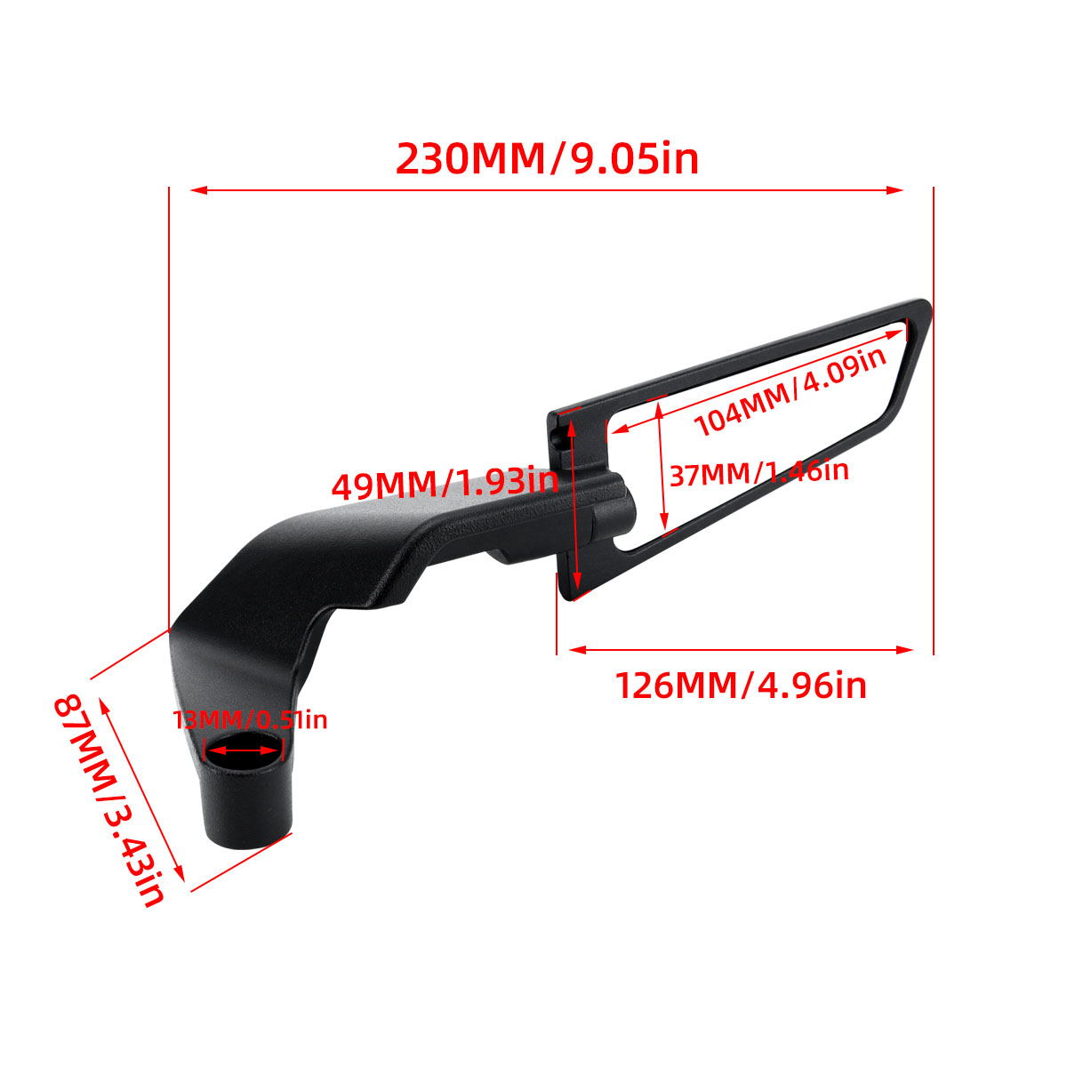 Universal Fixed-Wing Spoiler Side Mirrors for Motorcycles - Adjustable Rear View Visibility Enhancement