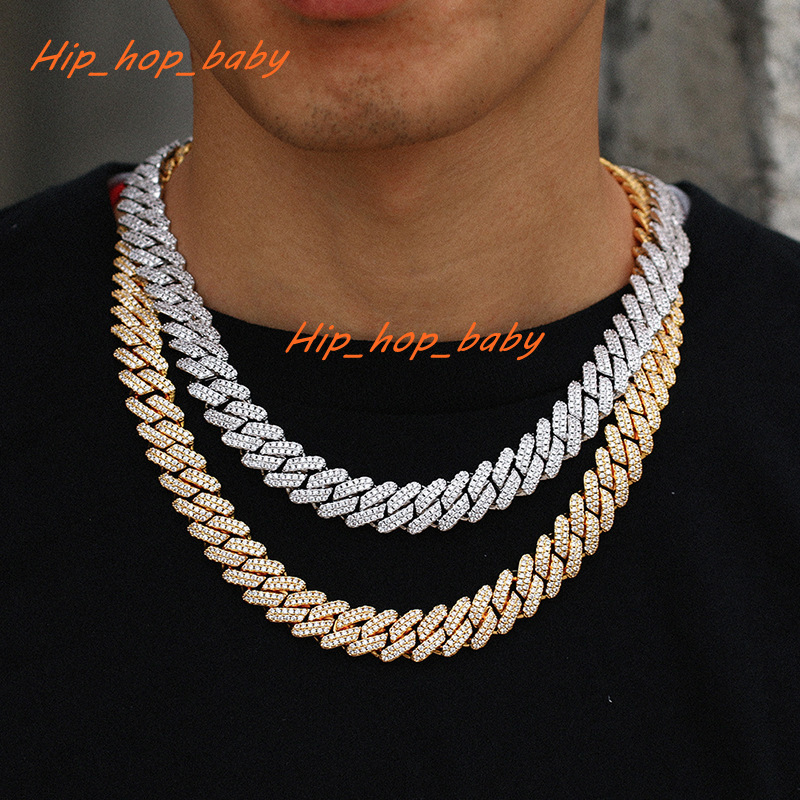 14MM High Quality Moissanite Diamond Cuban Link Chain With Certificate Hip Hop 925 Silver Necklace Men Jewelry