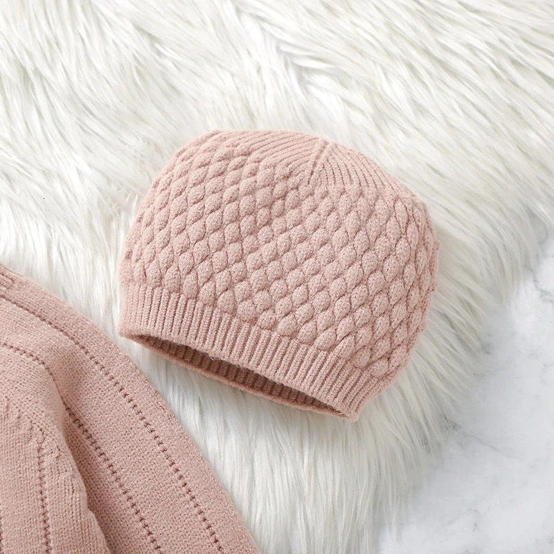 0-18m Autumn Winter Long Sleeve Knitted born Boys Girls Jumpsuits Hats Outfits 2pcs/Sets Infant Overalls Baby Romper Clothes 250707