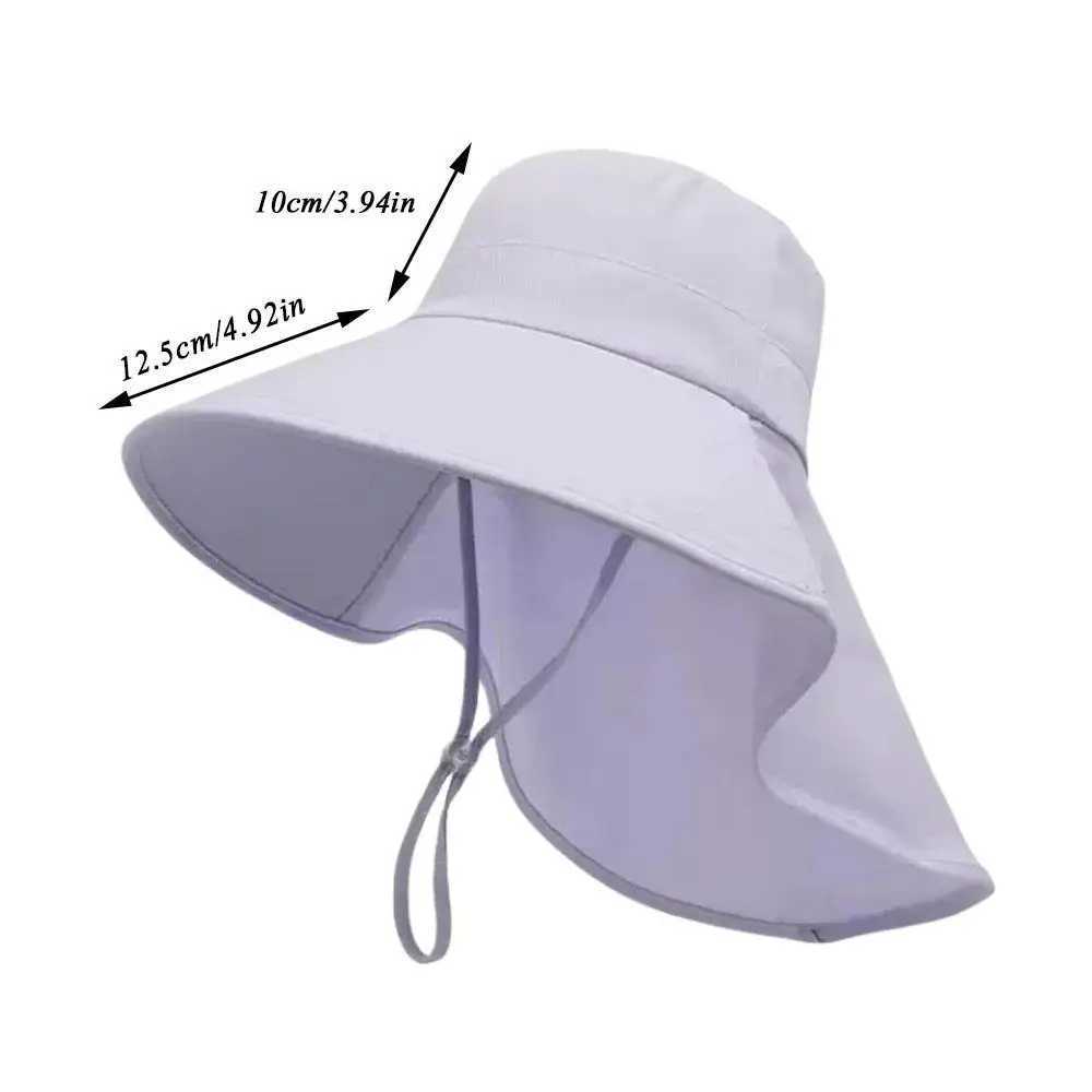Shawl Sunscreen Cap Ponytail Travel Fisherman Hat Wide Brim Sun Hat with Neck Flap Outdoor UV Anti Neck Protection Sun Visors Y250707