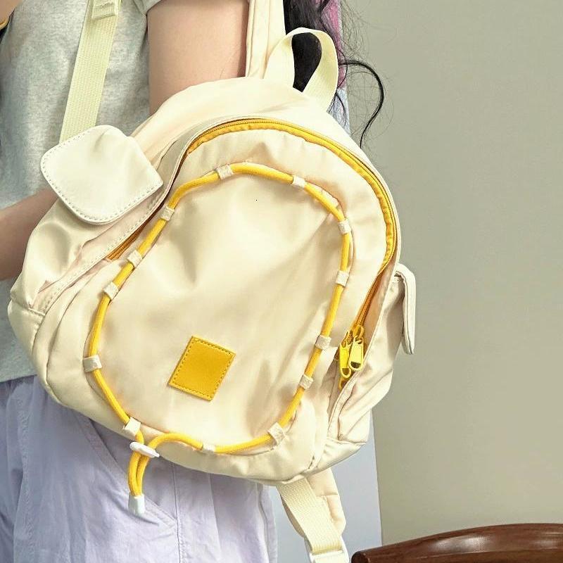 designer 2025 New Goose Egg Yellow Childlike Small Backpack High Appearance Campus Style Lightweight Water-Resistant Backpack