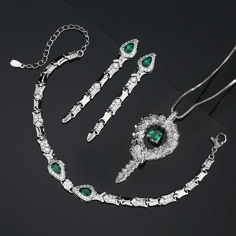 Huayoumei Jewelry Set Earrings Bracelet Clavicle Chain Snake Women's Fashion Light High-End Feel C62