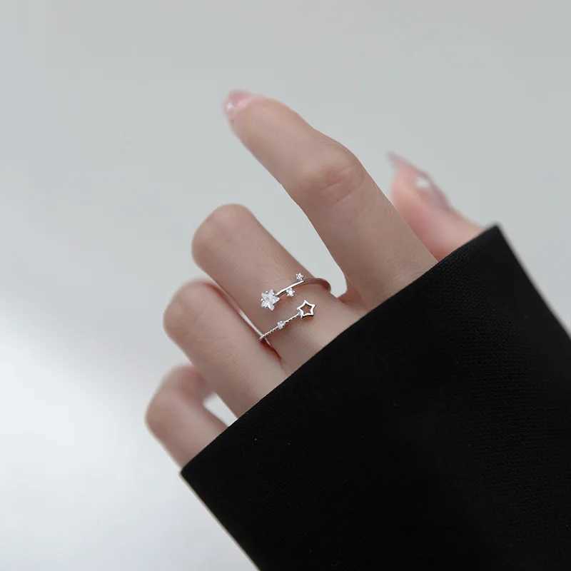 925 Sterling Silver Star Ring Shining Charm Geometric Shape Womens Ring Birthday Party Gift Exquisite Jewelry XJ250707