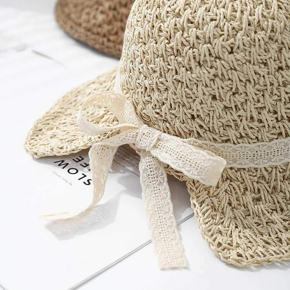 Summer Hats For Women Sun Hat Wide Brimmed Foldable Handmade Bow Bucket Hat Female Sunshade Korean Style Sunhat New Y250707