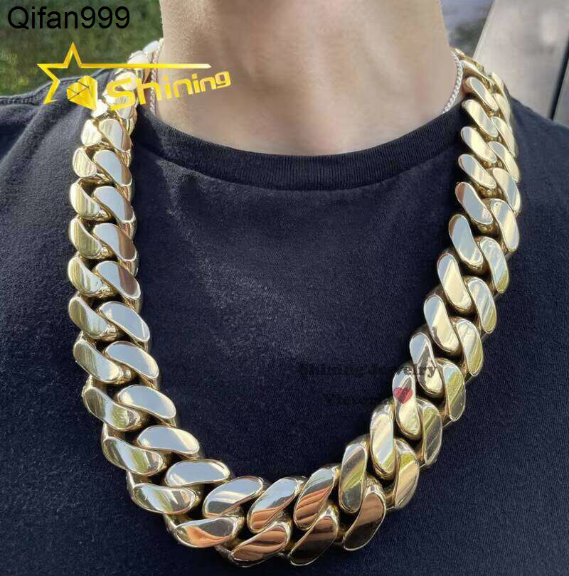 Hip Hop Jewelry Men Fashion Rapper 14K Gold Plating 999 Solid Sier Cuban Chain