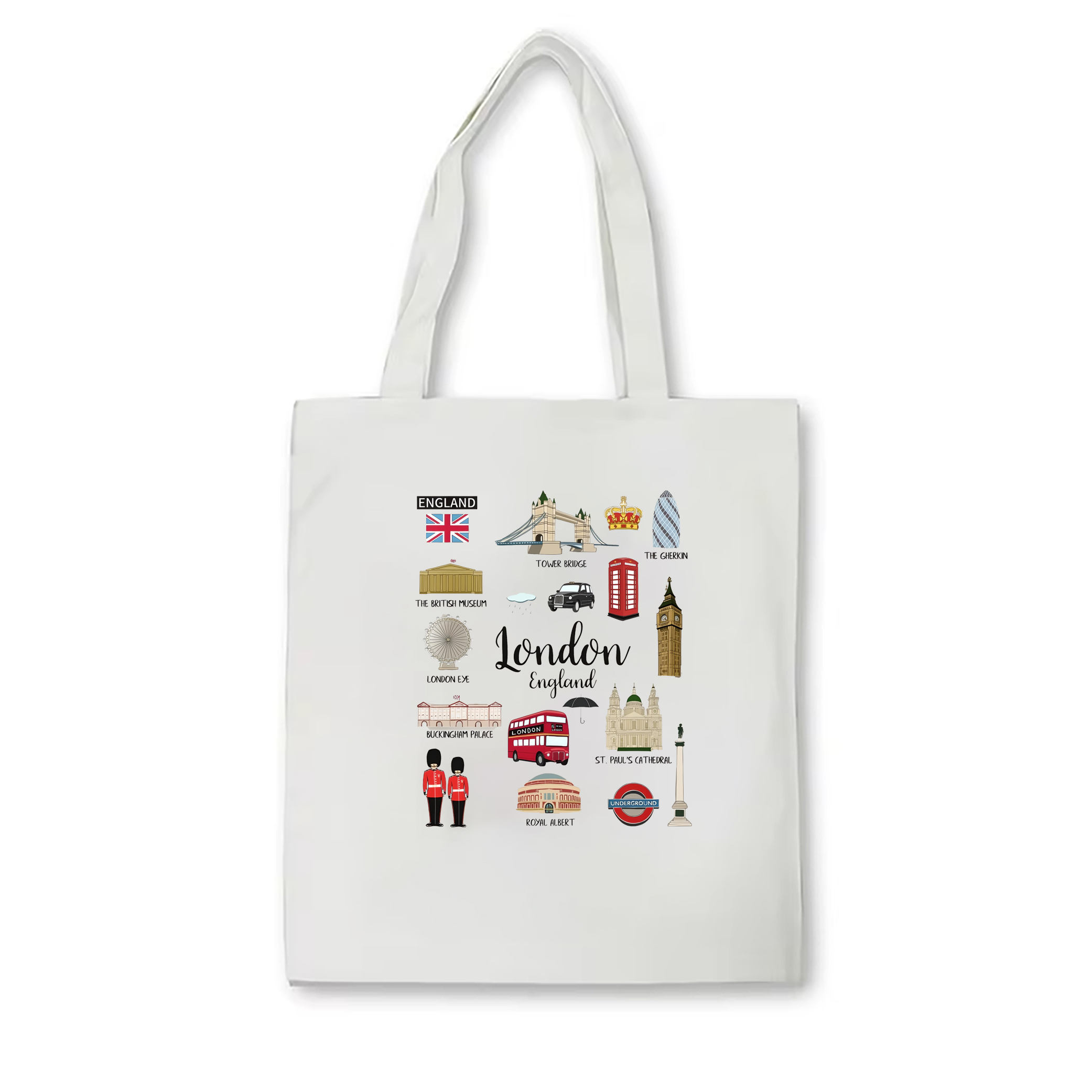 London Tote Bag London Travel Tote Bag Women's Casual Canvas tote bag London Zippered Cosmetic Bag London Landmarks Tote Bag