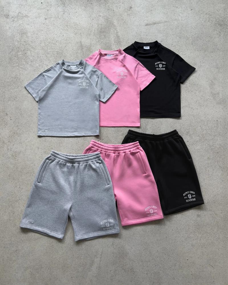 Men's Shorts SUVENE Suit Summer Casual T-shirt Tracksuit Sportswear Two Piece Set Loose Pocket Zipper Sports Short