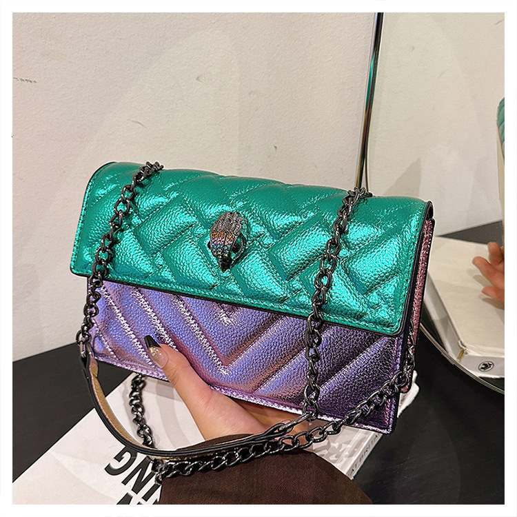 Designer Laser Colorful Patchwork Chain 2025 New Fashion Underarm Quilted Embroidery Eagle Head Crossbody Light Luxury Women's Bag