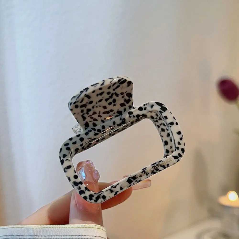 Acetic Acid Mini Hair Claw Retro Hollow Out Hair Grab Clip Acetate Hair Clips Y2K Leopard Pattern Square Barrettes Daily Y250707