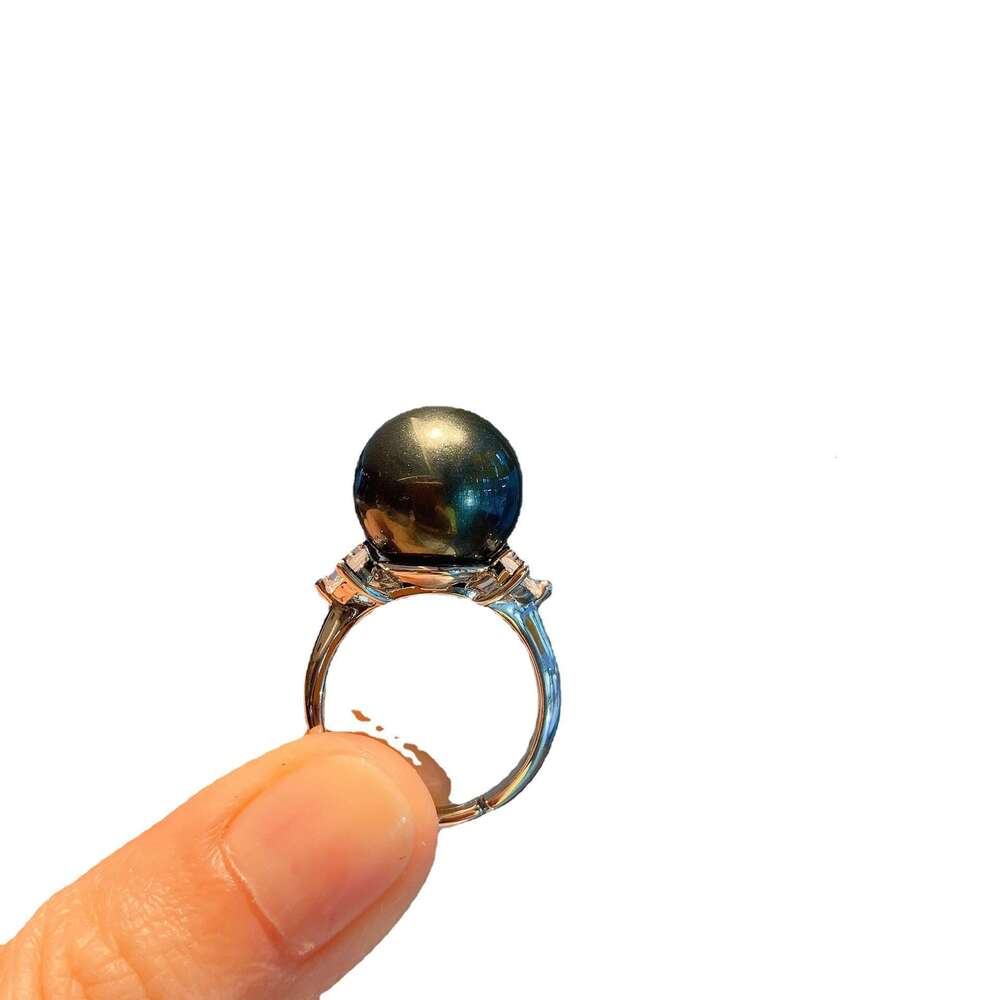 Tiktok S Tahitian Pearl Ring And Earrings Jewelry Set For Socialite Fashion Outfit 0D2