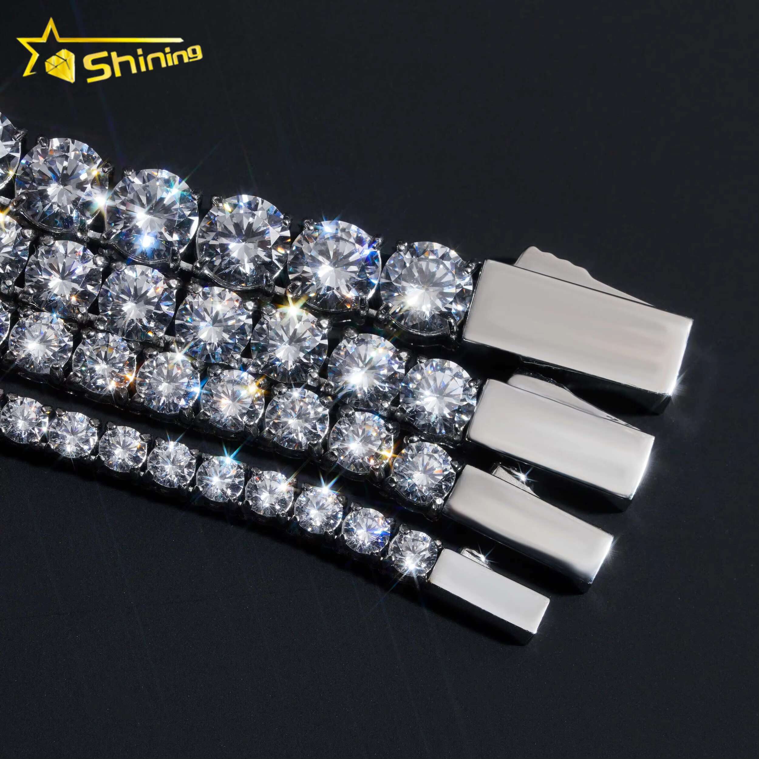 Factory Lowest Prices 3mm 4mm 5mm 6mm Wholesale 925 silver Hip Hop Necklace Moissanite vvs1 Tennis Chains