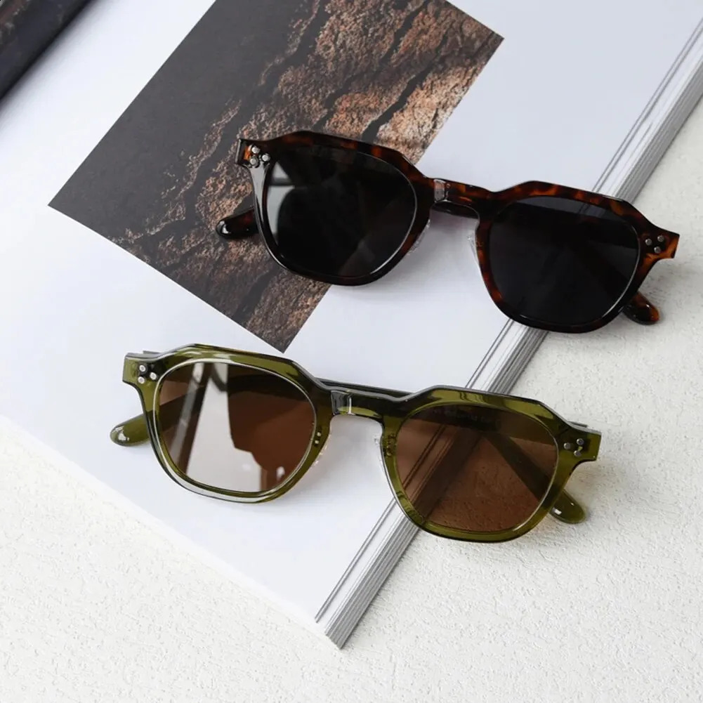 Polarized Sunglasses for Women Men TR90 Square Polygon Vintage with Thick Frame y n Retro Eyewear 250707