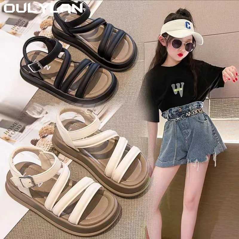 Oulylan Lightweight Sandals Girls Sandals Summer Casual Children Sandals Girls Flat Shoes Fashion Non-Slip Kids Beach Shoes R250707