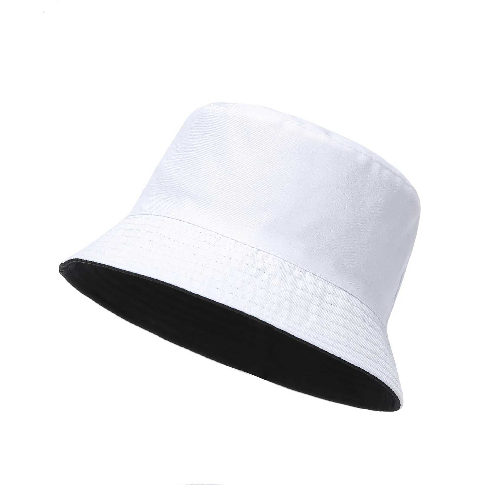 Double-sided Wearing Cap Solid Color Bucket Hat Men Women Sun Hat Reversible Fisherman Hat Summer Panama Cap Sun Fishing Hats Y250707
