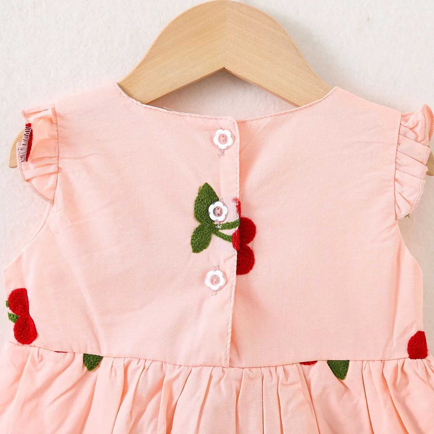 Baby Girl Dresses Summer Cherry Print Cotton Girls Dresses Cute Girls Beach Dresses Baby Girl Clothing R250707