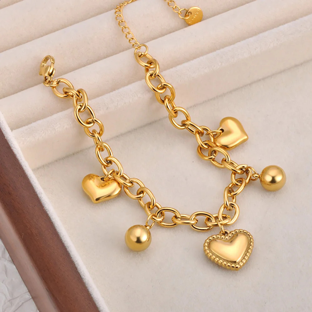Lokaer Fashion Stainless Steel Heart Beach Holiday Bracelet 18K Gold Plated Handmade Waterproof Summer Jewelry for Women B25016 250707