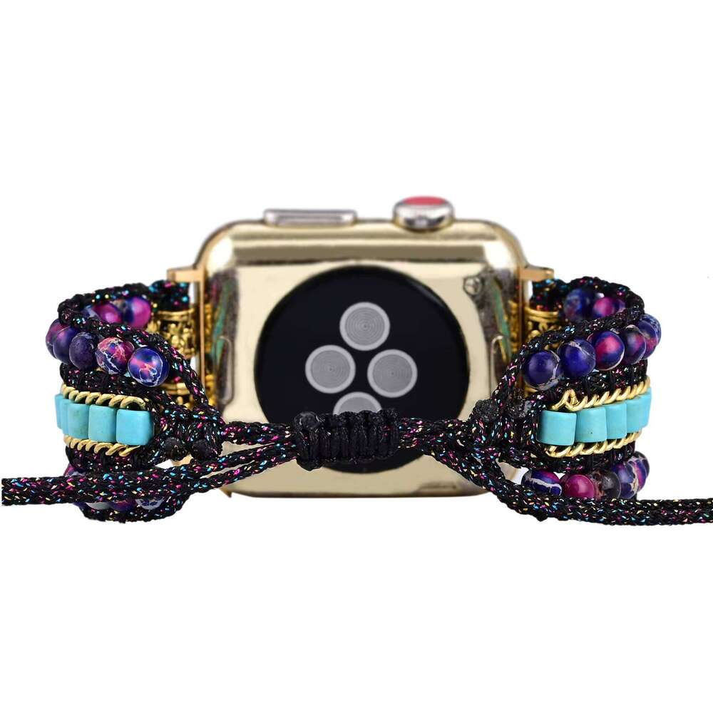 Emperor Stone Beaded Woven Apple Watch with Bohemian Strap Delivery