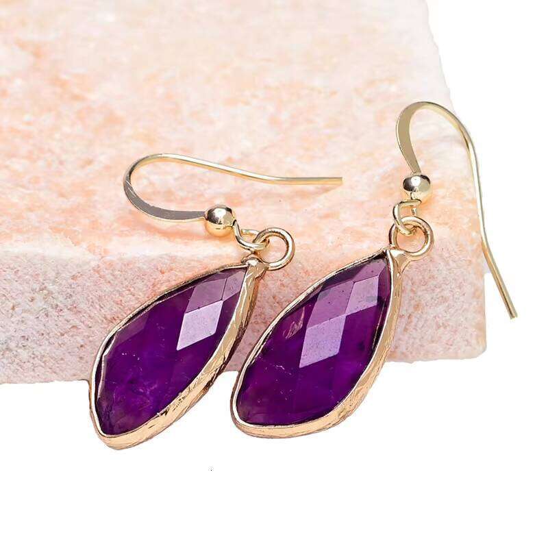 Classic Fashion Women's Healing Amethyst Luxurious Unique Gift for Girls Bohemian Earrings
