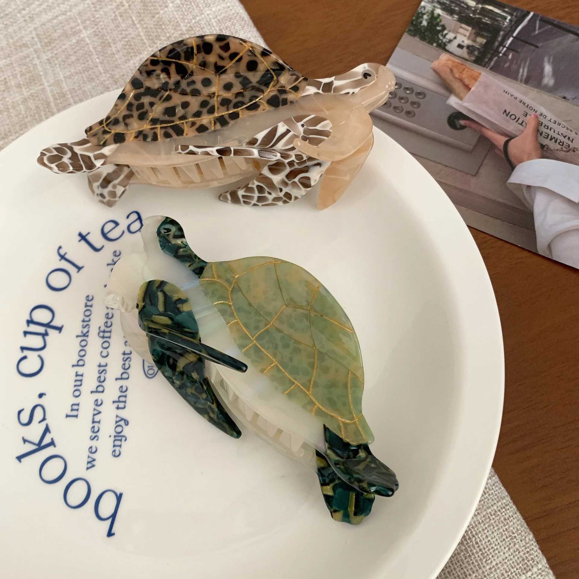 DuoShang New Ocean Series Turtle Hair Claw Acetate Claw Clips Marine Animal Crab Hair Clips for Women Girls Hair Accessories Y250707