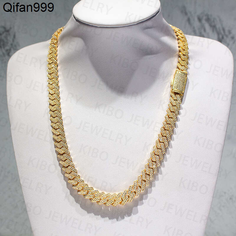 Decent Design 12Mm Width Sterg Sier Moissanite Hip Hop Iced Out Cuban K Chain