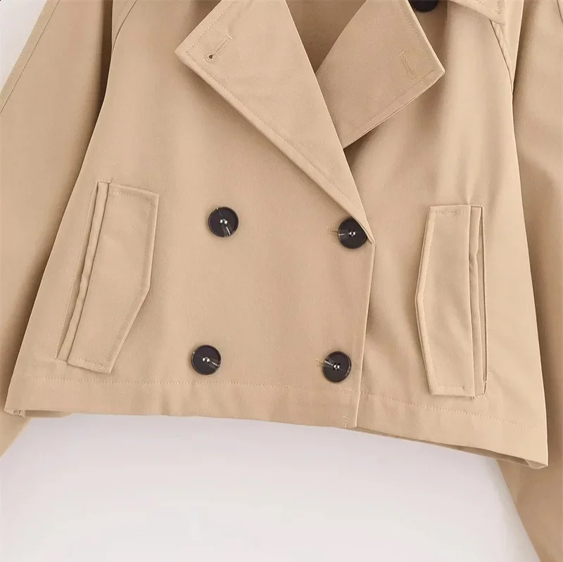 Elegant French Style Long Sleeve Jacket Coat Loose Double Button Versatile Autumn Fashion Womens Windbreaker Outerwear 250703