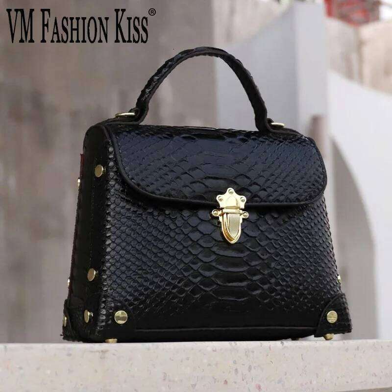 Designer bag 99 VM FASHION KISS 3D Python Pattern Women's Microfiber Shoulder Designer Top Handbag Lock Crossbody Bag