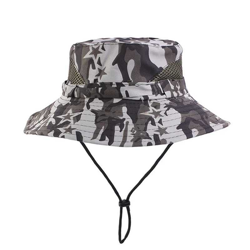 New Camouflage Kids Bucket Hats Summer Outdoor Protection Print Hat UPF 50+ Safari Sun Hat for Men Women Hunting Hiking Fishing Y250707