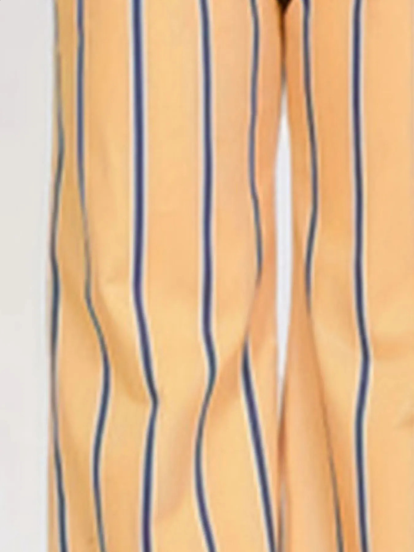 Womens Elegant Pants Plus Size Striped Print Zip Up Straight Leg Loose Trousers 250628