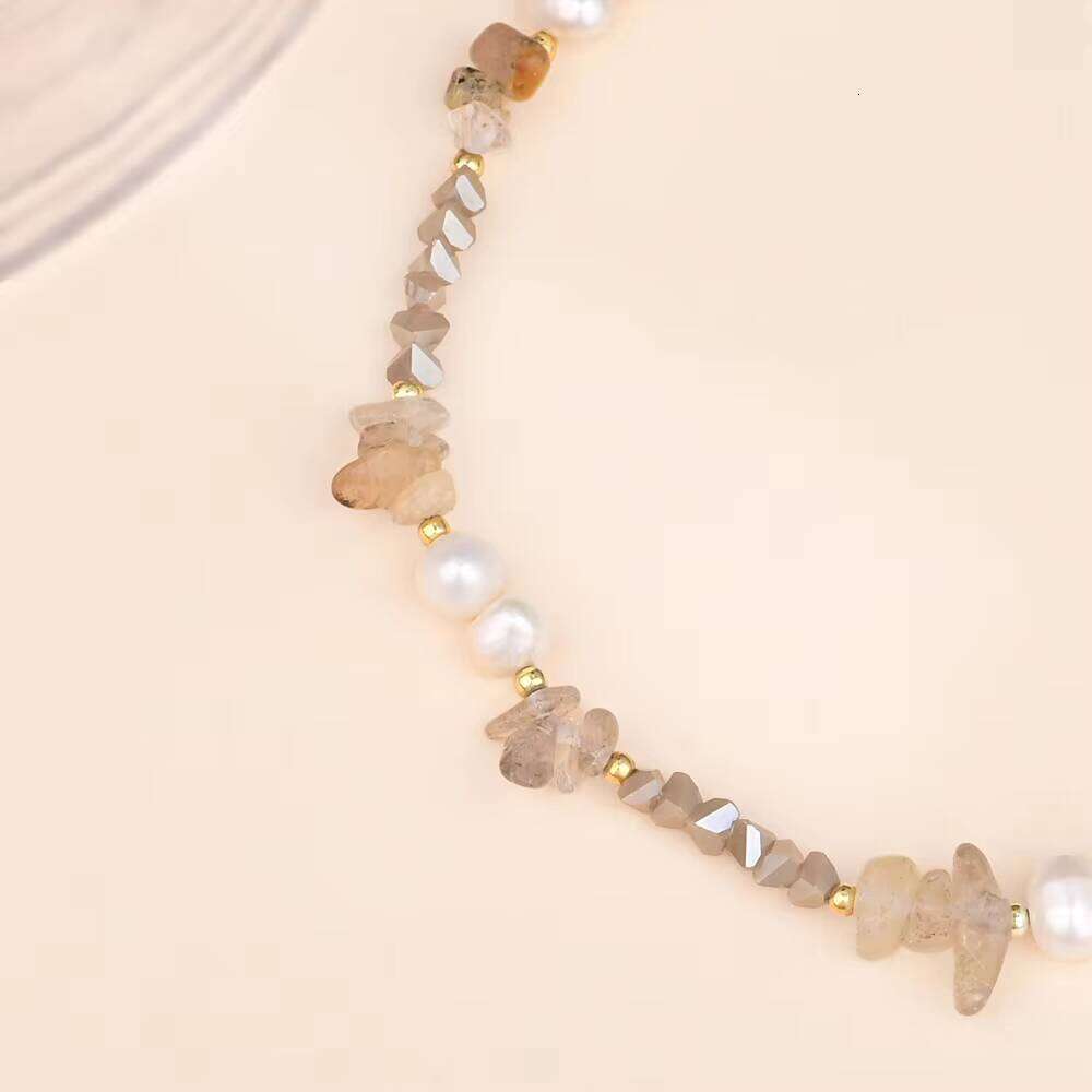Luxurious Natural Stone Cheetah Quartz Bohemian Elegant Pearl Labrador Handmade Jewelry Necklace Clearance