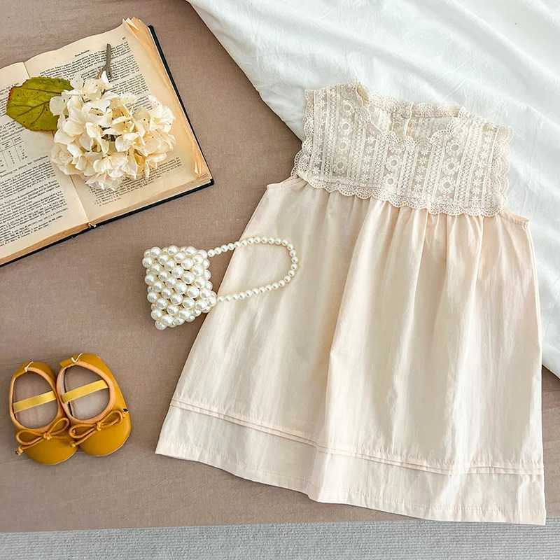 Baby Pink Princess Dress 1-sh Y Girls Dresses Summer Sweet Lace Embroidery Sleeveless Dress Kids Clothes Costumes Children Outfits R250707