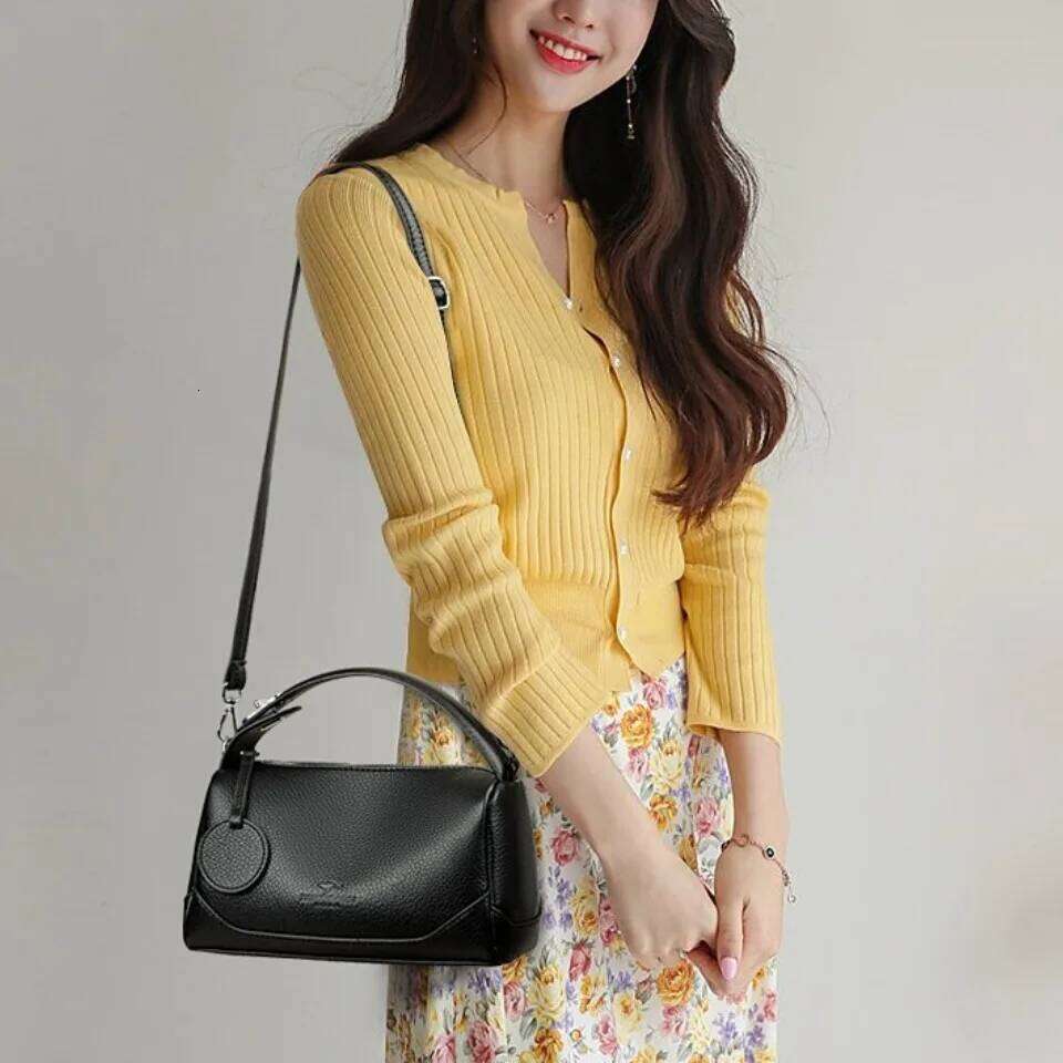 Elegant Women's Handbag Unique Handle Design Soft Leather Shoulder Crossbody For Handbags Women Bags