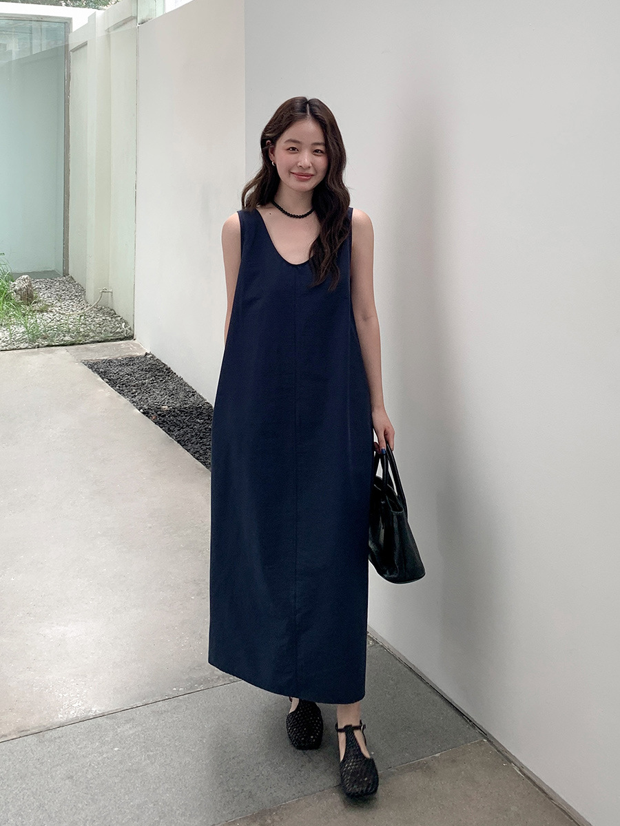 LYWD1605 New simple long skirt 2025 Thirteen Lines new summer sleeveless dress