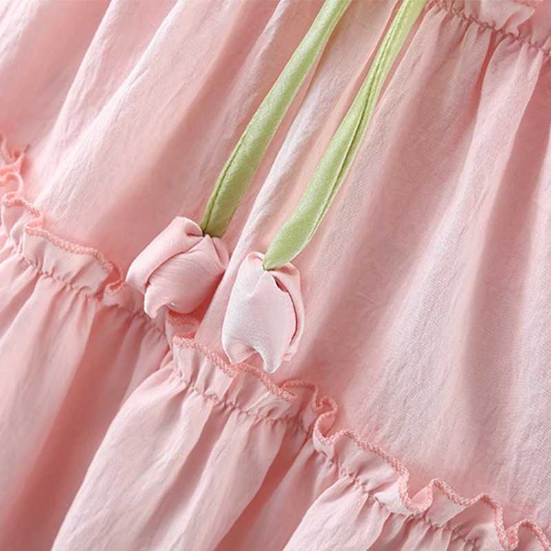 Baby Girl Dress In Summer Cute Solid Color With Small Flying Sleeves Sweet Tulip Childrens Princess Dress R250707