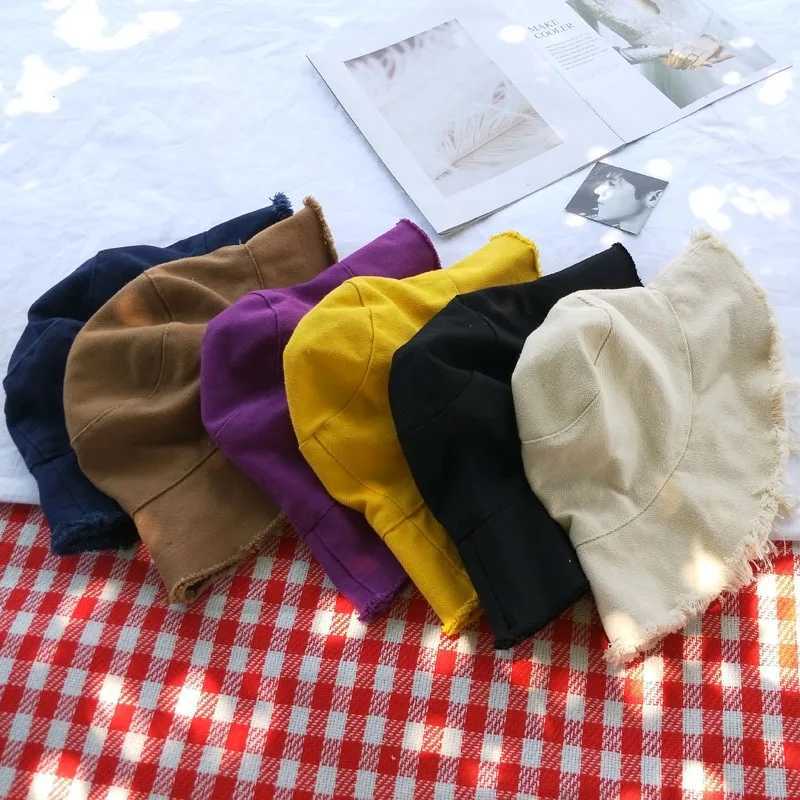 irls Hairy Fisherman Hat Summer Japanese Style Small Fresh Art Versatile Sunshade Hat Y250707