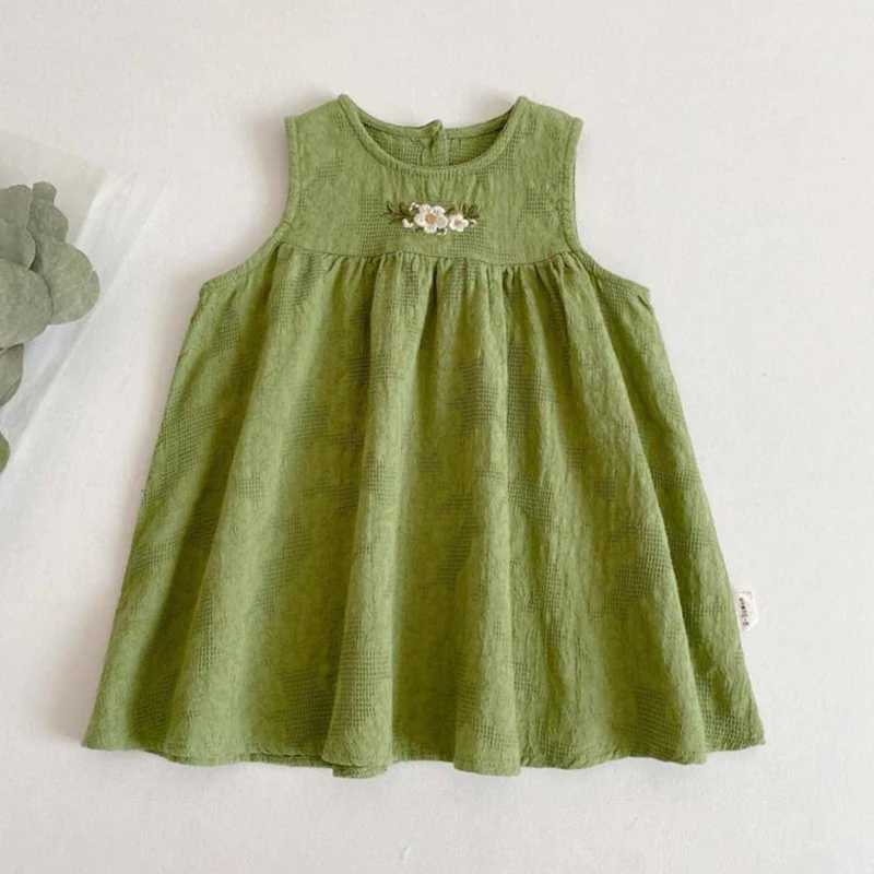 1-6 Years Kids Clothing Summer Embroidered Cotton Baby Girls Dress Fashion Casual Vest Princess Dress Comfort Children Girls Dress R250707