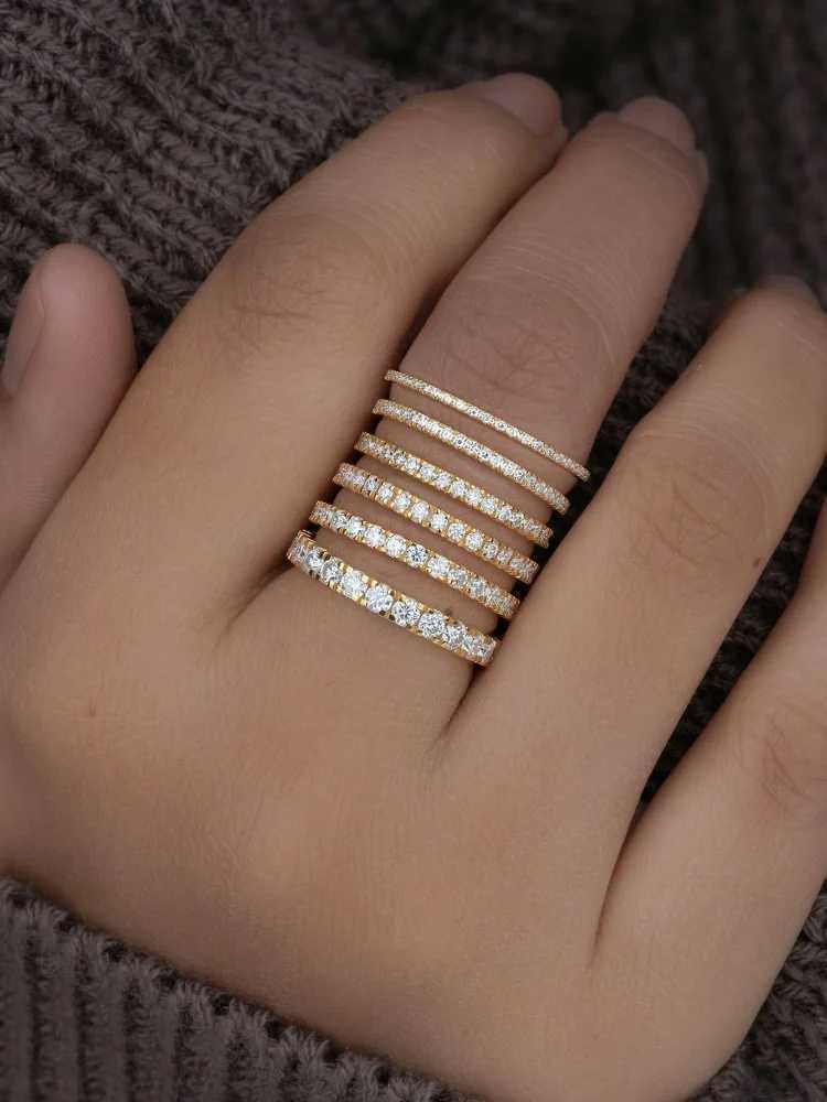 925 Sterling Silver Fashionable 1.4MM 1.6MM 1.8MM Full Zircon Ring For Women Engagement Wedding Luxury High Quality Fine JewelryXJ250707