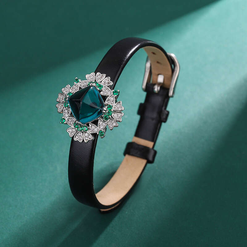 Huayoumei Sugar Tower Blue Wrist Red Bracelet Light Colorful Zircon Ring For Women 93F